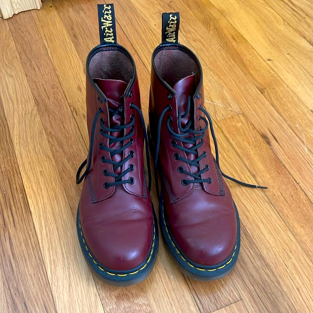 Dr Marten 1460 Smooth Leather Lace Up Boots - Doc Martens Oxblood